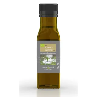 Amazonas Naturprodukte • Bio Schwarzkümmelöl • kaltgepresst aus ägyptischen Samen „nigella sativa“ • 100% naturbelassen • Qualitätsprodukt (100ml)
