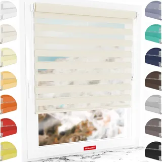 Schuette® Rollo ohne Bohren & mit Bohren 2in1 ● Tag & Nacht Doppelrollo Kollektion: Cream Cake (Beige) ● 70 x 230 cm (Breite x Höhe) ● Suprafix Klemmrollo = Klemmfix 2.0 ● 60s Montage mit Video