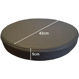 Quattro Meble Runde Dunkelgrau Echtleder Sitzkissen Lederkissen Sitzpolster fur Barstuhl Barhocker Sessel Stuhle Bank doppelt genähtes Echt Leder Kissen Sitzauflage Auflage (Durchmesser 42 cm)