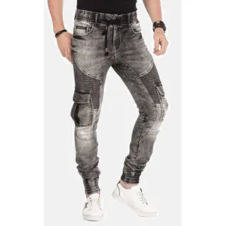 Cipo & Baxx Cargojeans Jeans mit elastischen Bündchen am Saum, CD-446 schwarz 31
