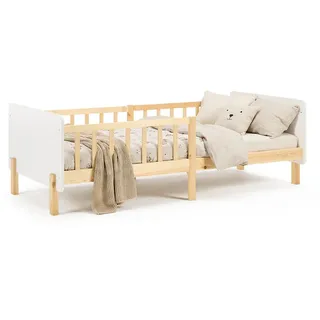 Homestyle4u Kinderbett 2604 90 x 200 cm Kiefer massiv weiß