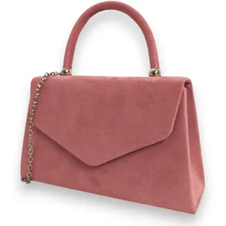 fi9 Damen-Handtasche im Retro-Stil, Veloursleder, für Hochzeit, Party, Abschlussball, Abendveranstaltung, Clutch, Handtasche (Erröten Rosa) - M