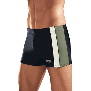 Boxer-Badehose H.I.S Gr. 5, N-Gr, schwarz (schwarz, oliv) Herren Badehosen Bekleidung mit Kontrasteinsätzen Bestseller
