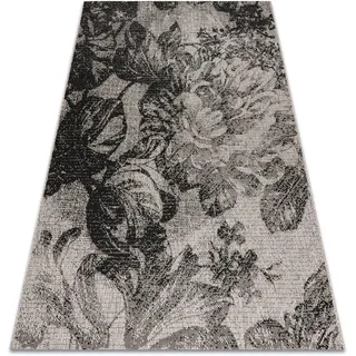RugsX Floorlux Teppich 160 x 230 cm Beige/Grau/Schwarz/Silber