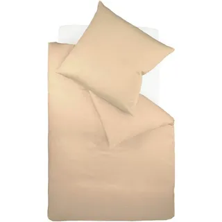 FLEURESSE Mako-Satin Unifarben Baumwolle Sand 155 x 200 cm + 80 x 80 cm