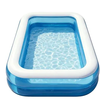 Aufblasbarer Pool - Rechteckiges PVC Modell | 260x170cm,4000g | Rechteckiges Planschbecken Aus Verstärktem PVC | Einfacher Schneller Struktur, Für Kinder, Erwachsene Und Sommer Wasserparty