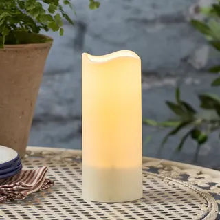 Lights4fun 18cm LED Solar Kerze für Außen Wasserdicht Solar Kerze Outdoor Solar Kerzen Außen