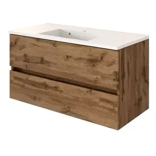 Held-Möbel Waschtischunterschrank Baabe Holzoptik Braun Eiche 100 cm