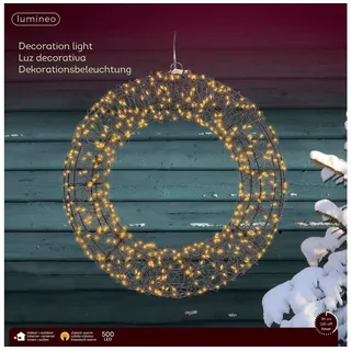 Lumineo LED Lichterkranz Metall 38 x 38 cm Mehrfarbig