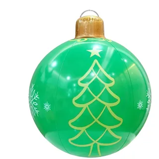 Wusideday Weihnachtliche Outdoor-Luftdekoration - PVC Weihnachtskugeln Aufblasbar - Große wasserdichte Deko 61cm Für Terrasse Garten Zuhause Rasen Weg Park
