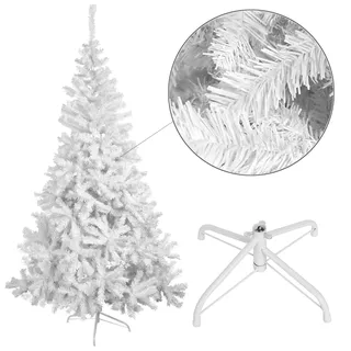 Rapid Teck® Weihnachtsbaum Künstlich 120cm (240 Äste) | Weiss | Tannenbaum mit Schnellaufbau Klappsystem Material PVC inkl. Metallständer | Nordmanntanne