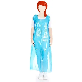 Schürze einweg geblockt ca. 60 my aus LDPE Blau 150x100 cm 25 Stück