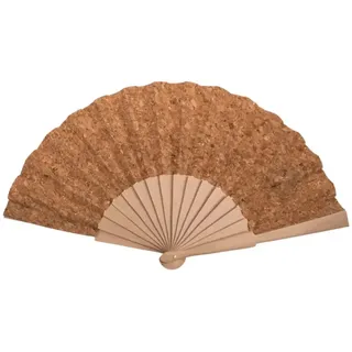 LK Trend & Style Handfächer aus Holz & Kork, faltbar, 23 x 41 x 2 cm, 60 g, Fächer nachhaltig bedruckter Kork vegan und umweltfreundlich, sommerliches Accessoire für Hochzeit, Festival & unterwegs