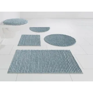 MY HOME Badematte »Renat«, Höhe 15 mm, fußbodenheizungsgeeignet-schnell trocknend-strapazierfähig, Badteppich, Badgarnitur, Chenille-Optik, auch als 3 tlg. Set, blau