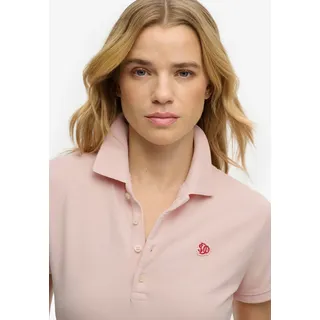 Poloshirt SUPERDRY "HERITAGE SLIM FIT POLO", Damen, Gr. M, pale rose pink, Single Jersey, Obermaterial: 97% Baumwolle, 3% Elasthan, unifarben, skinny fit normal, Shirts, mit klassischem Polokragen, aus Baumwollmischung, in Single Jersey