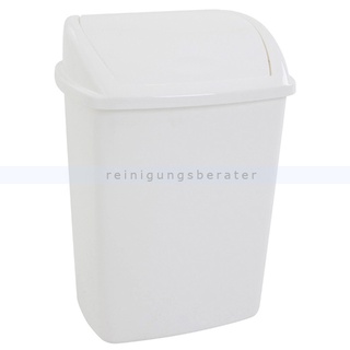 Schwingdeckeleimer Bora Abfallbehälter 26 L weiß Mülleimer mit Deckel und optionaler Wandbefestigung