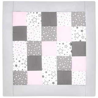 Krabbeldecke »(Made in EU) Patchworkdecke, Patchwork: Spieldecke, Laufgittereinlage, Decke, Kuscheldecke, Spielmatte, Matte, Krabbelmatte, als Geschenk für Baby, Kinder, Erstausstattung M059«, Amilian grau 125 cm x 125 cm