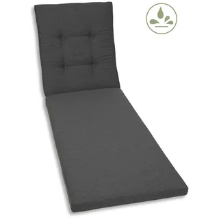 Liegenauflage GO-DE, grau (anthrazit), B:190cm H:7cm T:60cm, Bezug: 100% Polyester, Polsterauflagen, wasserabweisend