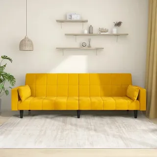 CLORIS Schlafsofa 2-Sitzer - mit 2 Kissen - Gelb Samt - Ecksofas LL0000256106 - Gelb