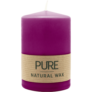 100% PURE, NATURAL WAX, Stumpenkerze, Erika, WENZEL, 90/60 mm, Brenndauer ca. 25h, 100% plastikfrei