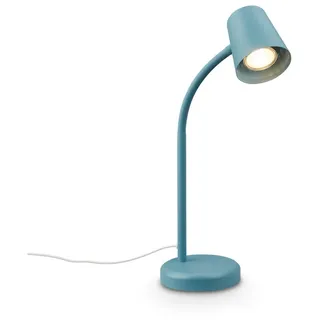 Briloner Leuchten Tischleuchte LED Tischlampe Bürolampe Homeoffice Schreibtischlampe Kinderzimmer, ohne Leuchtmittel, 2700K - Extra - Warmweiß blau