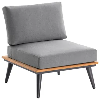 Niehoff Loungesessel Serra Teak 76 x 80 x 81 cm Anthrazit mit Kissen