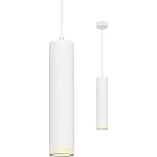 BOYIR Pendelleuchte Modern Zylinder Weiß Hängelampe 30cm, Hängeleuchte Höhenverstellbar Aluminium Kronleuchter mit GU10 Fassung max. 60 Watt Pendellampe Deckenlampe für Wohnzimmer Schlafzimmer