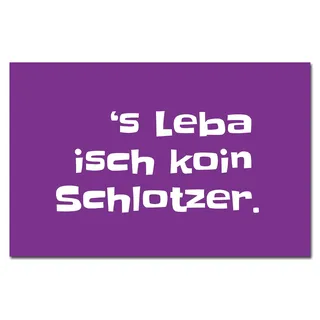 ́s Leba isch koin Schlotzer. Kühlschrankmagnet | Flexible Magnettafel | schwäbische Sprüche als Geschenk oder Mitbringsel