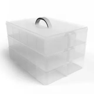 BigDean Sortierbox Aufbewahrung 24 x 18,5 x 16 cm 3-tlg. transparent