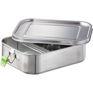 APS 66900 Hochwertige Edelstahl Lunchbox / Brotdose 800 ml inkl. Trennwand / auslaufsichere Frischhaltedose
