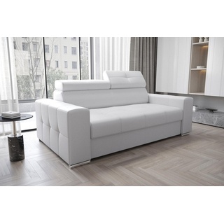 JVmoebel Sofa Designer Zweisitzer Couch Polster Textil Leder Sofa Design 2 Sitzer, Made in Europe weiß
