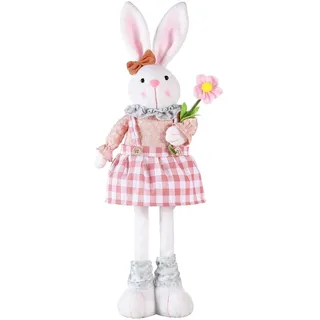 Generisch Osterhase Deko Hase Wichtel mit Ausziehbaren Beinen,mit Teleskopbeinen Ostern Deko Hase Plüsch Osterdeko Tisch Figur Frühlingsdeko für Zuhause Wohnzimmer