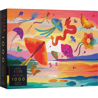 Elena Essex Puzzle 1000 Teile - Kites at Dusk/Puzzle Erwachsene/Puzzel/Puzzle 1000 / Bunt Sonnenuntergang Landschaft/größe 70 x 50 cm