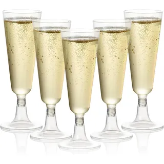 MATANA 96 Premium Elegante Sektgläser Plastik, 150ml - Mehrweg Cocktailgläser, Champagner Gläser aus Kunststoff, Sektflöten, Proseccogläser für Hochzeiten, Geburtstage, Partys