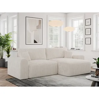 MKS Meble Eckcouch Cord 2-Sitzer Beige