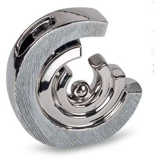 Edle Vase Blumenvase Tischvase Flunder Designvase in Nature - Silber Verschiedene Variationen (Rund offen)