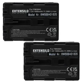 EXTENSILO 2x Akku kompatibel mit Sony Alpha SLT-A58M, SLT-A65VM, SLT-A58Y, SLT-A65V, SLT-A65VK, SLT-A58K Kamera (1600 mAh, 7,2 V, Li-Ion)