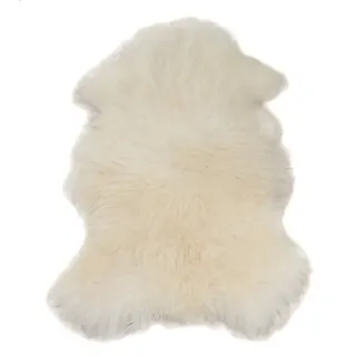 Aves-24 Fellteppich SCHAFFELL Lammfell Naturfell ECHTES 100% Fell 110 bis 120 cm Länge weiß