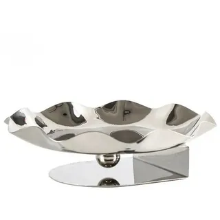 Quality Elegance Dekoschale Minimalistische Edelstahl Obstschale im Wellen Design