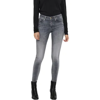 Vero Moda Damen Jeans VMLUX RI201 Slim Fit Slim Fit Grau 10241358 Normaler Bund Reißverschluss S - 32