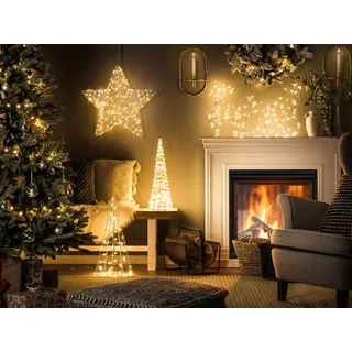 Outdoor Weihnachtsbeleuchtung LED silber Tannenbaum 57 cm KOTALA