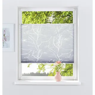 Plissee OTTO HOME "Anna" Gr. 8, grau, B:110cm H:130cm, Obermaterial: 70% Viskose, 30% Polyester, Plissees, Ästemotiv, Bestseller mit über 500 4,5-Sterne-Bewertungen, Klemmträger