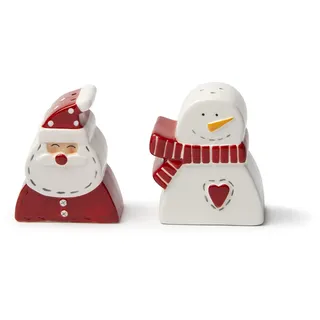 Excelsa Snowman Salz- und Pfefferstreuer-Set Keramik Bunt unbefüllt