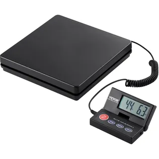 Vevor Plattformwaage 10g-50kg Paketwaage 2g Genauigkeit Digitalwaage kg/lbs/lbs:oz/g Zählwaage 250x250x43mm ABS-Gehäuse Tara-/Hold-Funktionen AC/DC