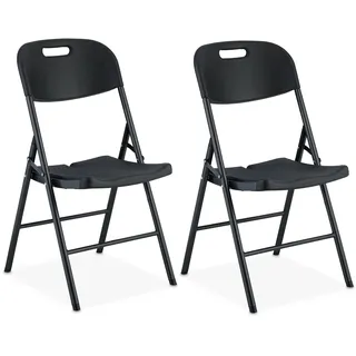 Relaxdays Klappstuhl 1004960346 2er Set 100 x 50 x 90 cm schwarz