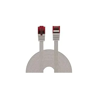 BIGtec Ethernet LAN Kabel 15m flexibles flaches Netzwerkkabel Patchkabel grau flachband Cable Gigabit DSL ISDN Flachbandkabel Verlegekabel RJ45 Stecker