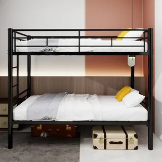 Twin über Twin Metall Etagenbett für Kinder Jungen Mädchen, Metallstruktur Bettgestell mit Leitern & Geländer, Convertible 2 Betten, keine Fede...