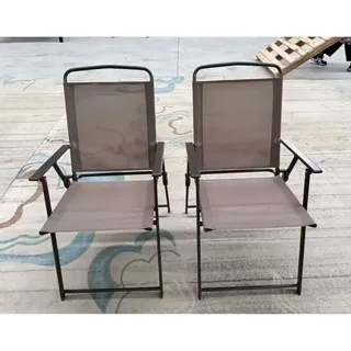 Gartenstühle 2er Set, Klappstühle Mit Rückenlehne Armlehnen, Terrassenstühle, Outdoor-stühle Essstühle, Bis 150 Kg Belastbar, Klappsessel Für Camping, Strand, Garten, Pool, Terrasse,braun